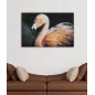 DRUK NA PŁÓTNIE Z APLIKACJAMI -B- FLAMINGO 120X3,8X80 cm
